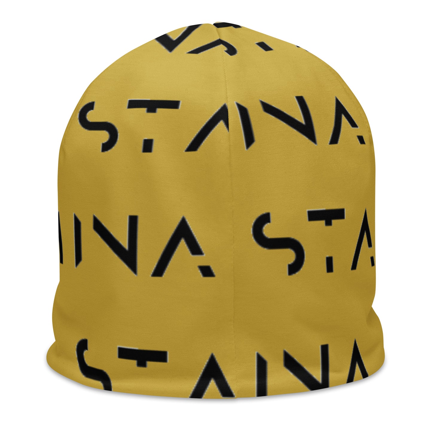 Tan All-Over Print Beanie