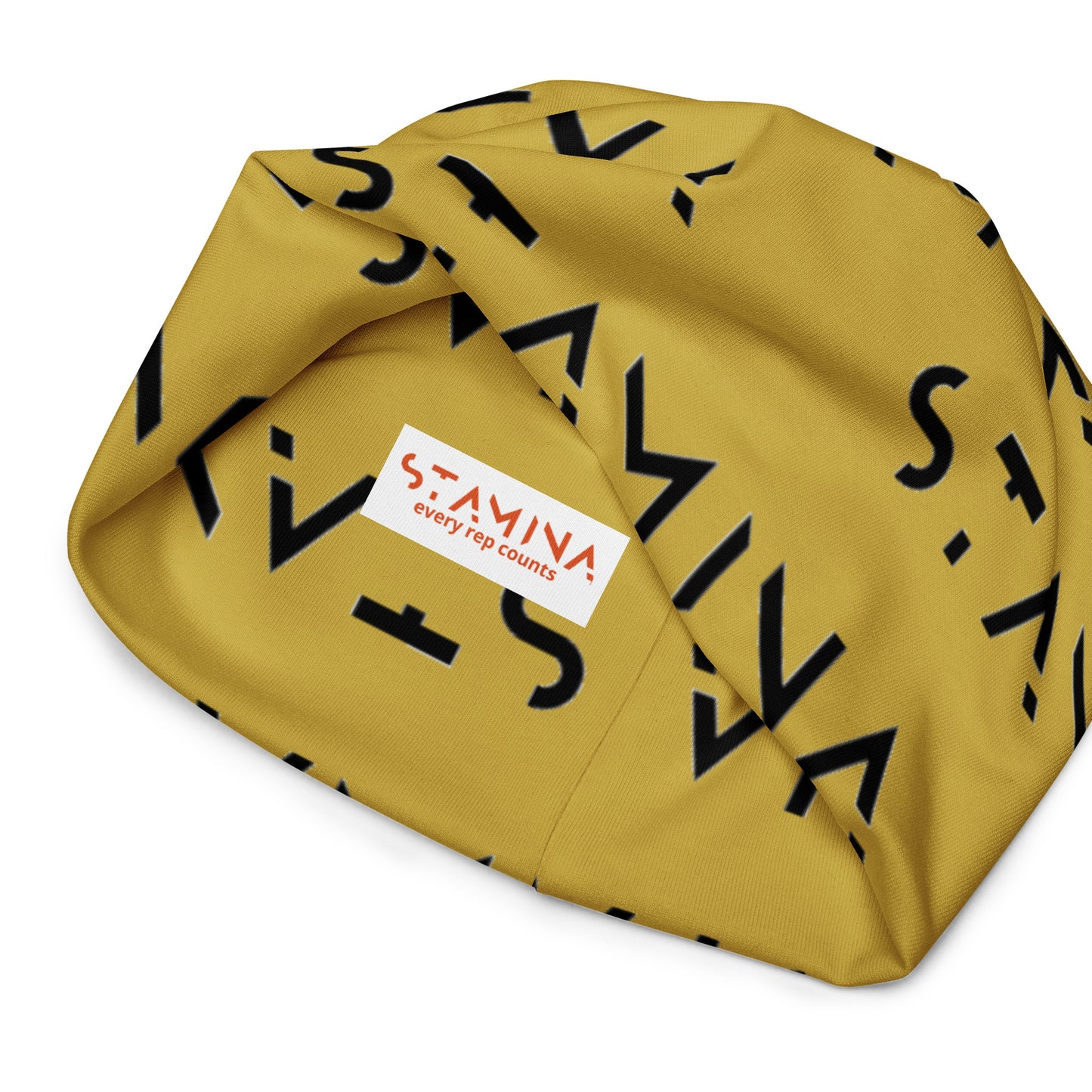 Tan All-Over Print Beanie