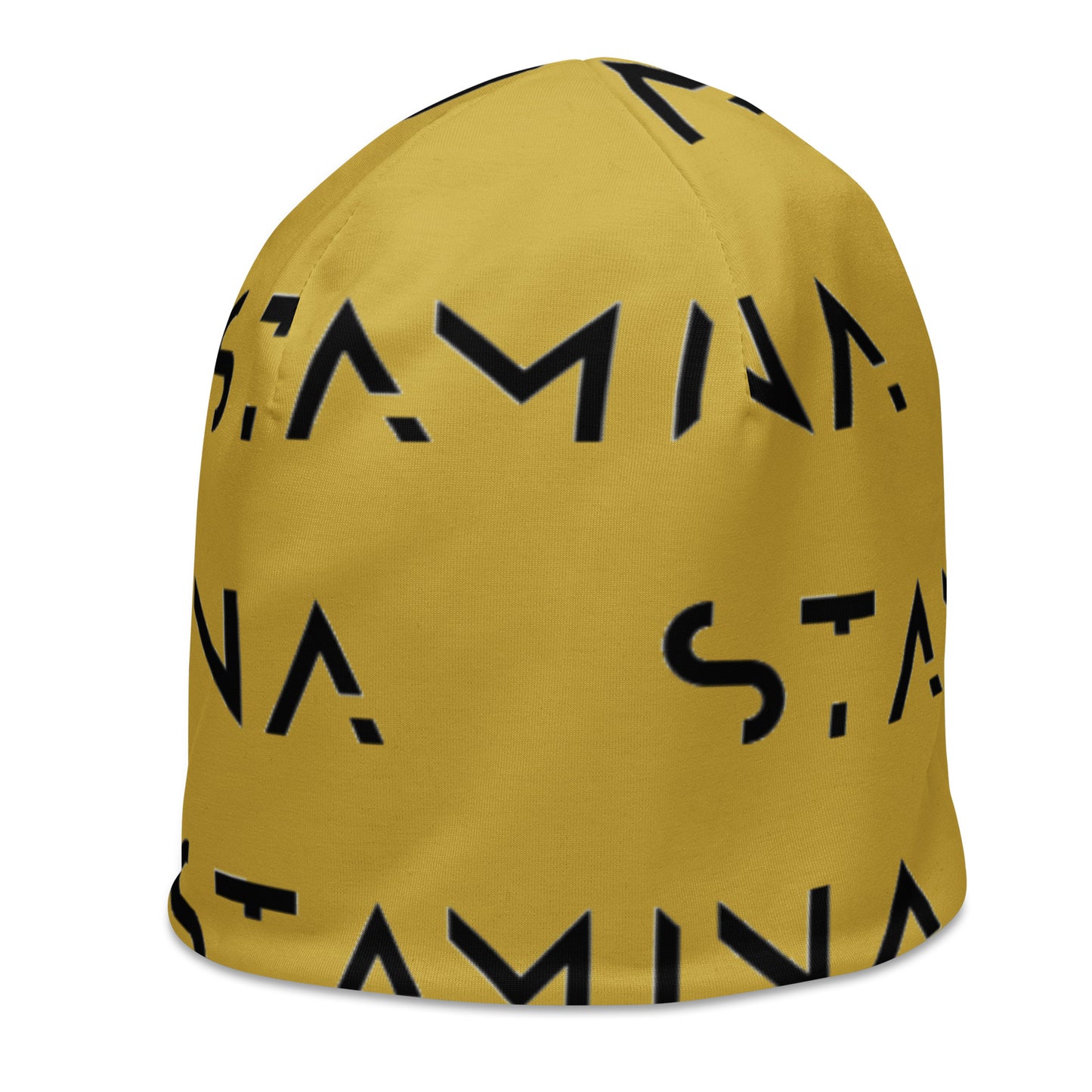 Tan All-Over Print Beanie