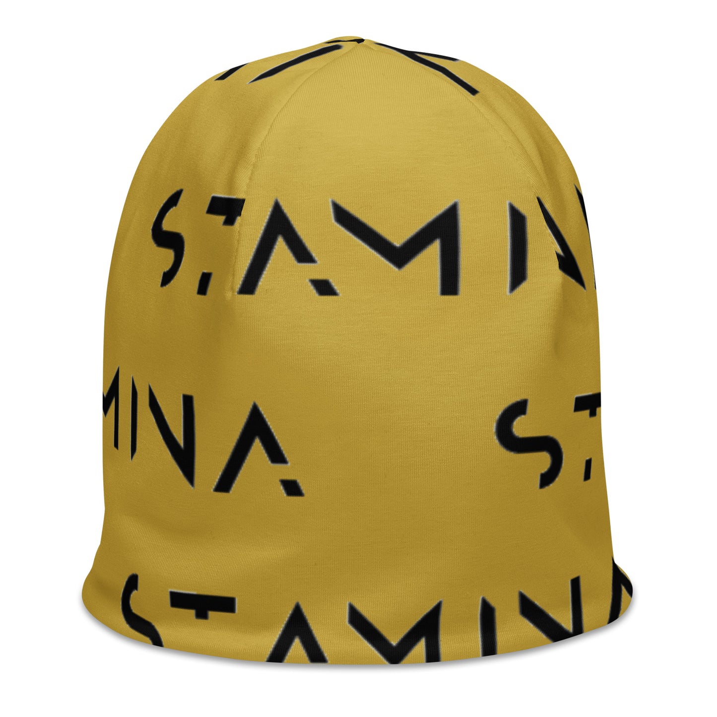 Tan All-Over Print Beanie