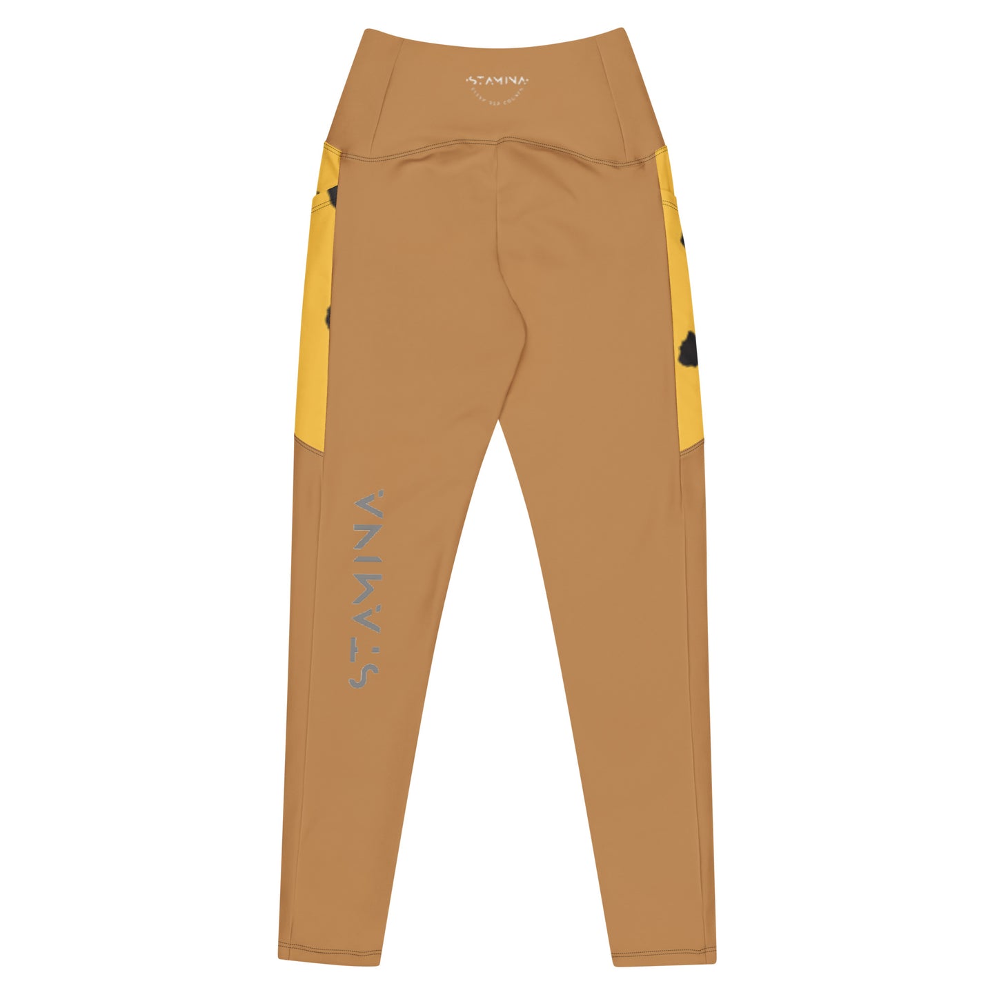 Tan Crossover leggings with pockets