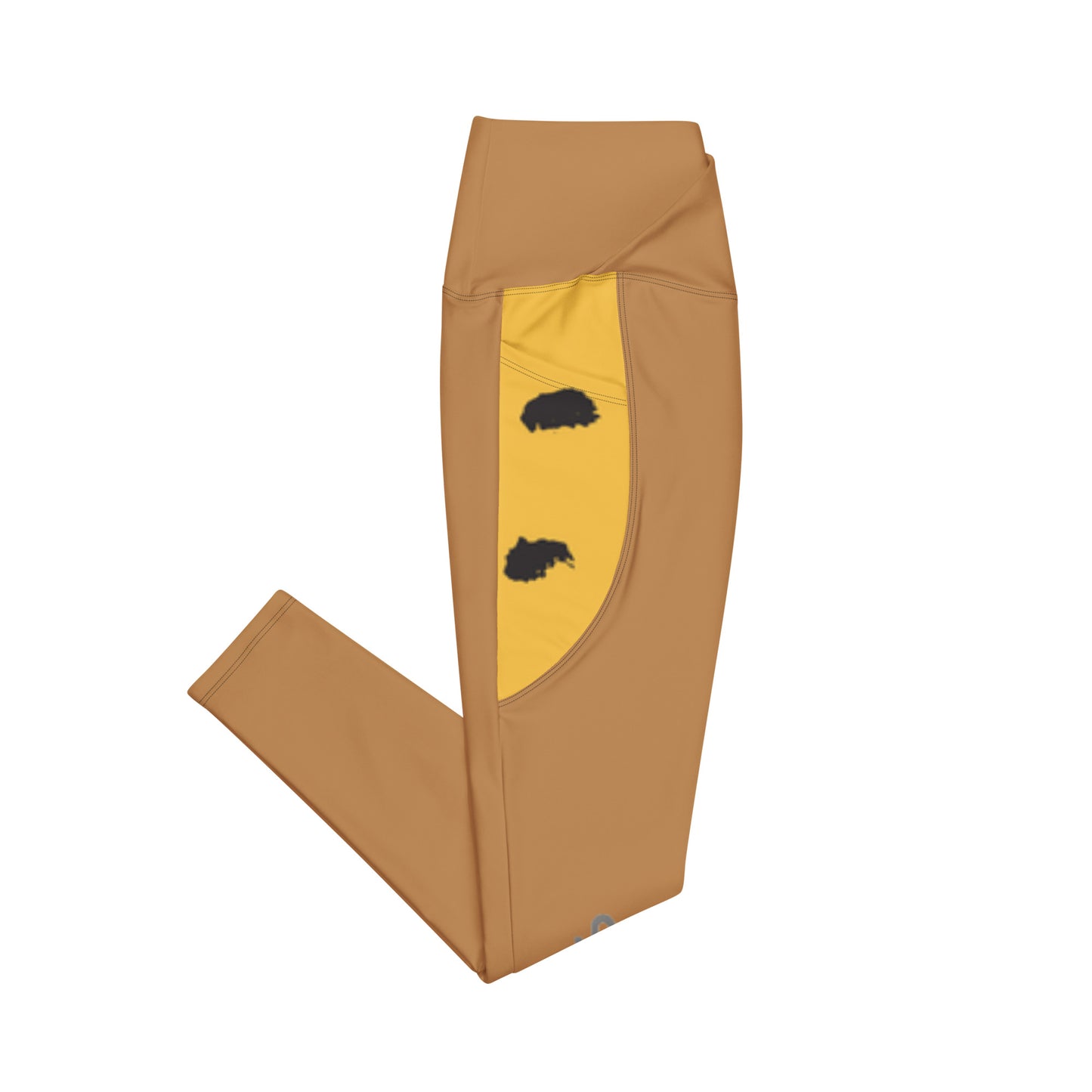 Tan Crossover leggings with pockets